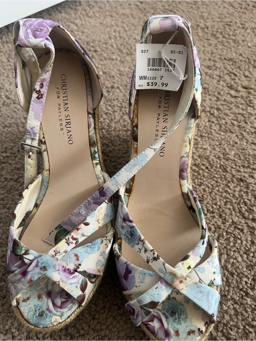 Christian Siriano Floral Ankle-Strap Wedge Sandals